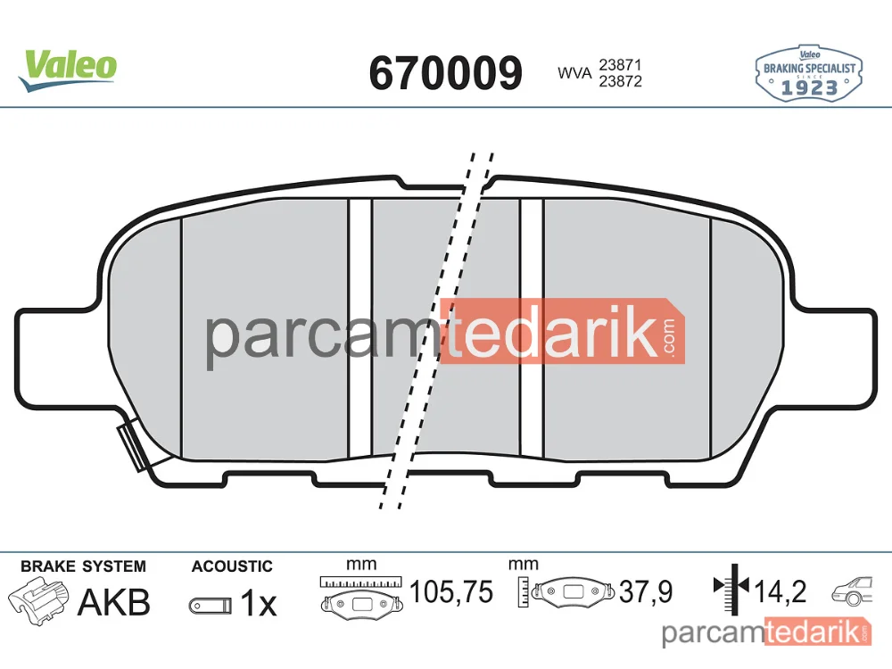 670009 | Fren Balatası (Arka) — Nissan X-Trail I, Infiniti EX, Infiniti FX